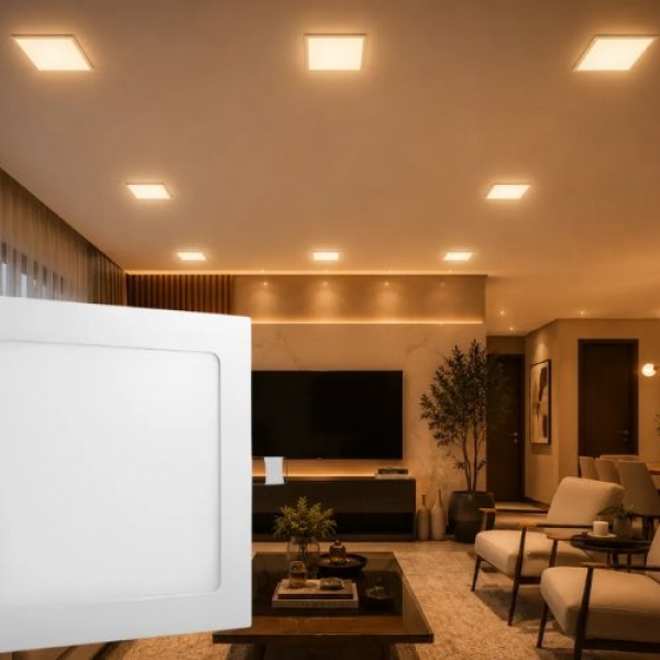 Painel de Led Embutir Quadrado 18W - Cód 36158 - EMBUTIR