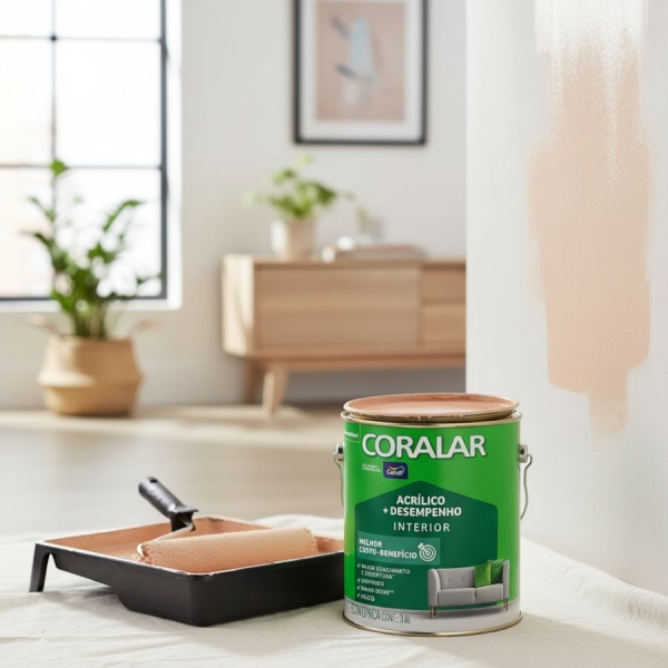 Tinta Acrílica Coral Coralar 3,6L – Economia com Qualidade - PÊSSEGO