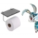 Porta Papel Higiênico com Porta Celular 120x150 0,8mm - FUME  cód - 23734 - GLASSCUBAN
