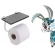 Porta Papel Higiênico com Porta Celular 120x150 0,8mm - FUME  cód - 23734 - GLASSCUBAN