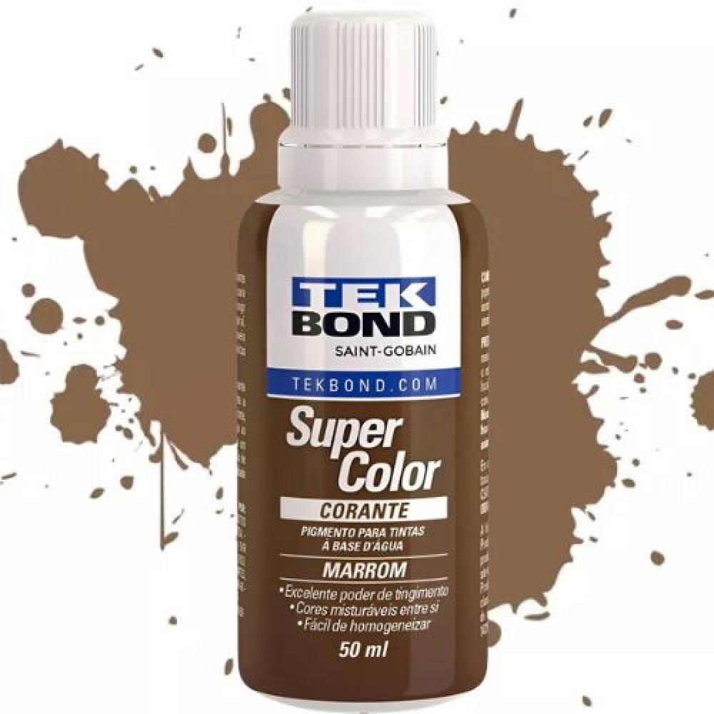 Corante marrom 50ml - Base D`Água - TEK BOND