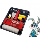 KIt de Pintura 7 Peças Atlas  Rolo Suporte Bandeja e Trincha - cód 25494 - ATLAS