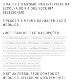 Placa 4X2 C/Suporte P/3 modulos - Escolha os Kits - GRAFITE