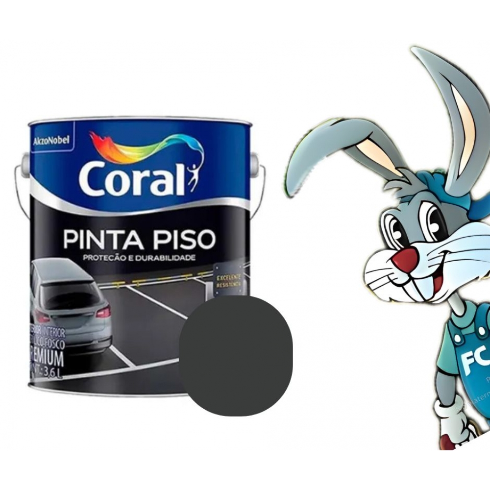 Tinta Fosca Pinta Piso Premium Internas e Externas 3,6L Coral - PRETO