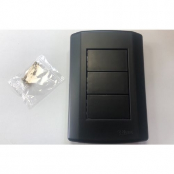 Placa 4x2 C/Suporte 3 Modulos Cego