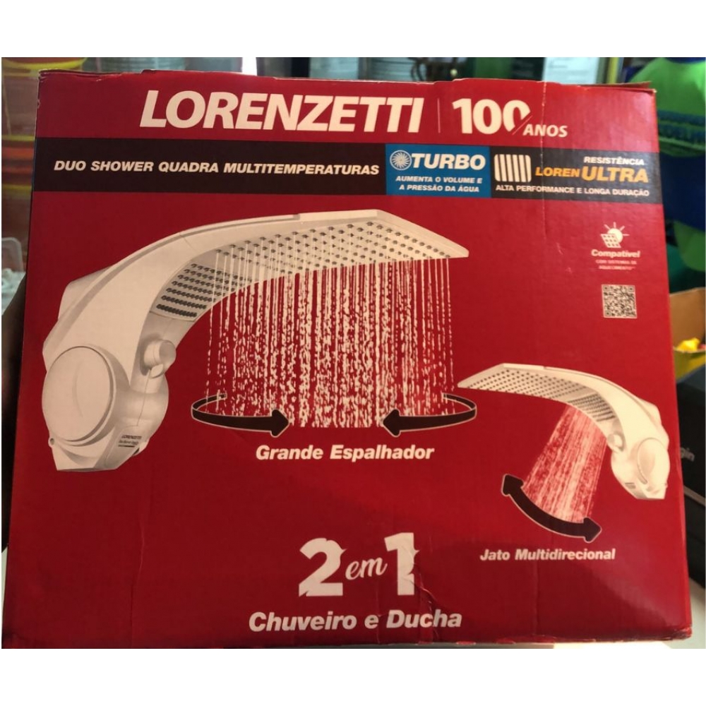 Chuveiro Duo Shower Quadra Turbo Multitemperatura - 220V 7500W  - cód 396