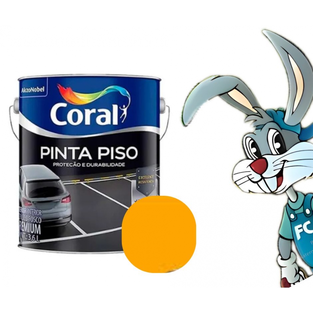 Tinta Fosca Pinta Piso Premium Internas e Externas 3,6L Coral - AMARELO DEMARCAÇÃO