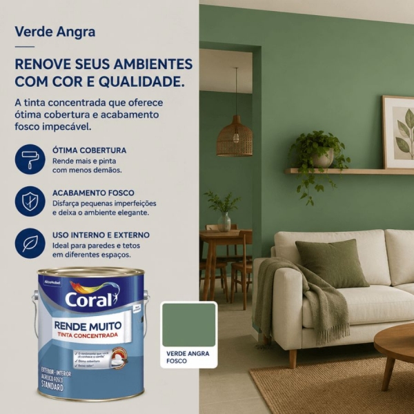 Tinta Coral Rende Muito 3,2L - Tinta concentrada - VERDE ANGRA