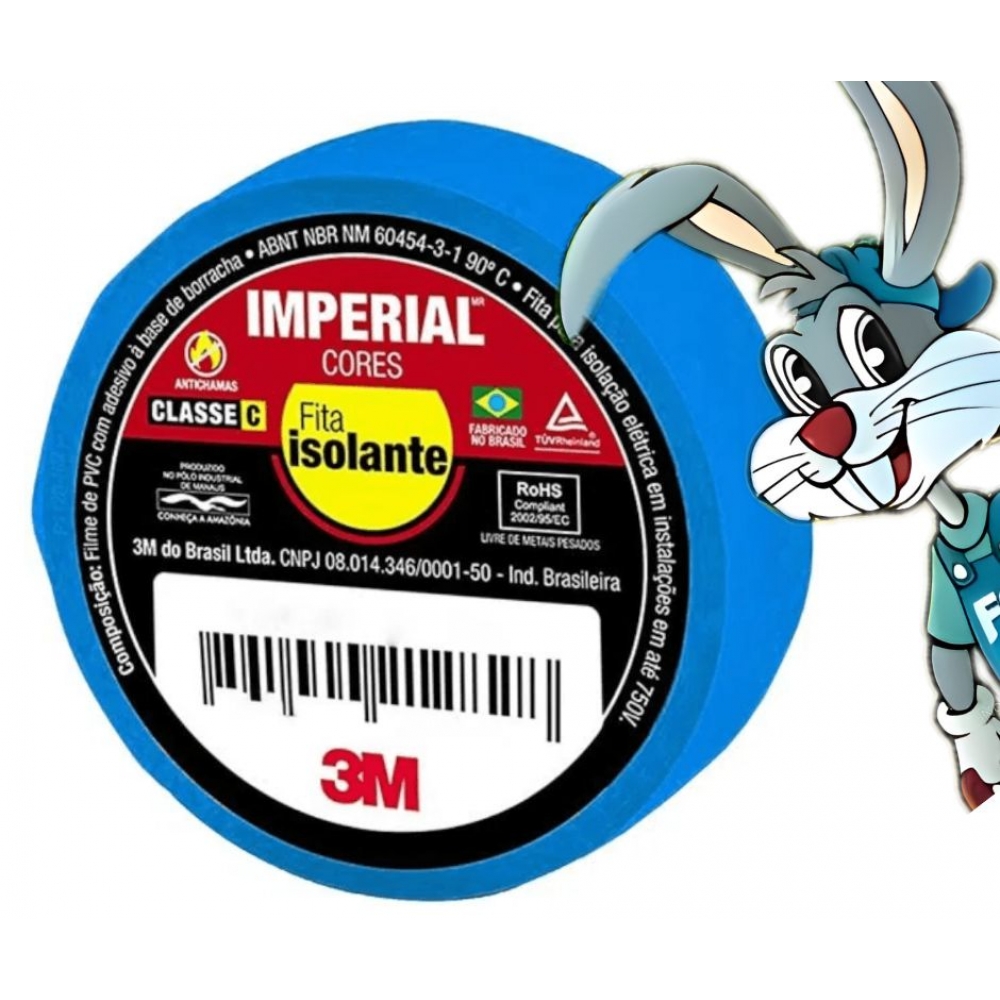 Fita Isolante Azul - (33+) 18mm x 10m - cód 22853 - 3M