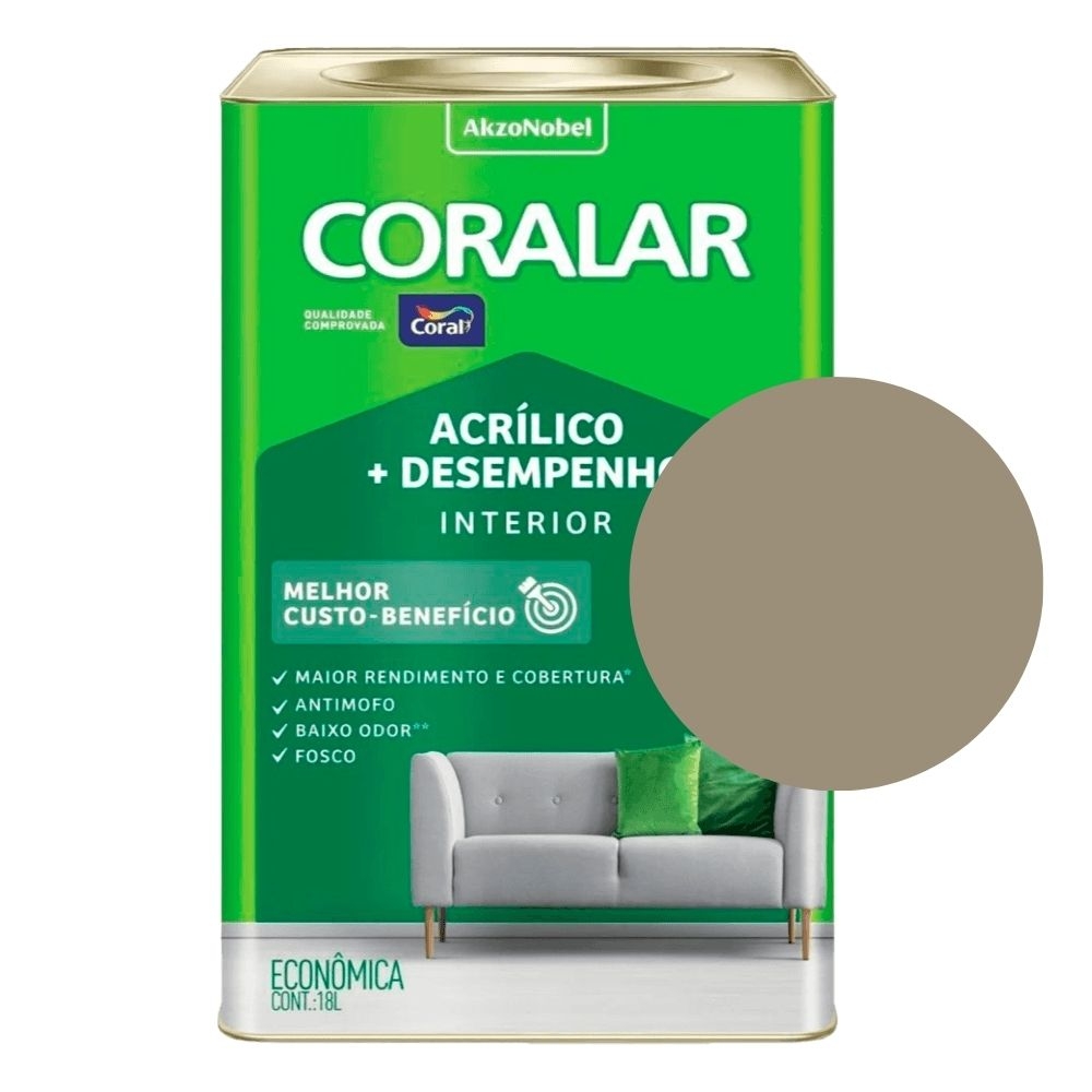 Tinta Coral Coralar 18L - Acrílico + Desempenho - CONCRETO