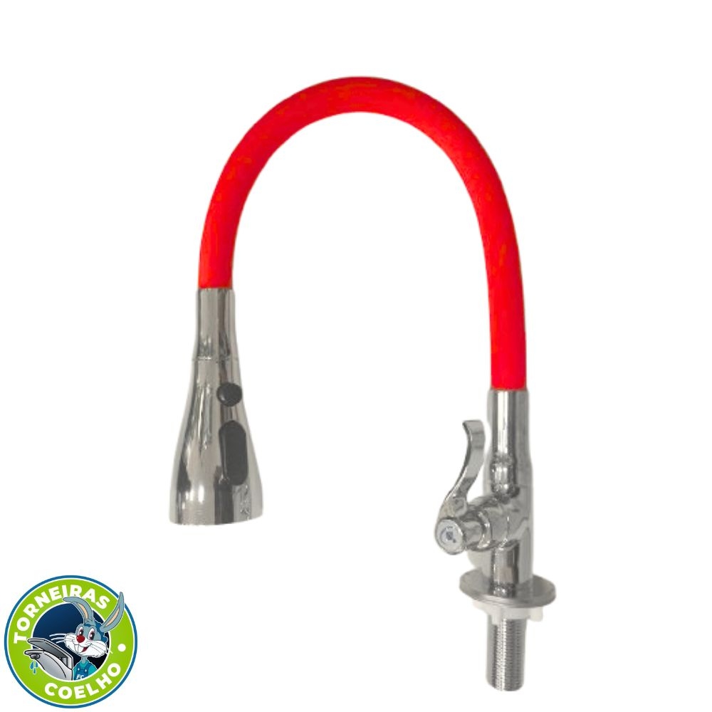 Torneira Gourmet Mesa Metal 1/4 de Volta 3 Jatos Vermelha - Torneiras Coelho - Cód: 1141770