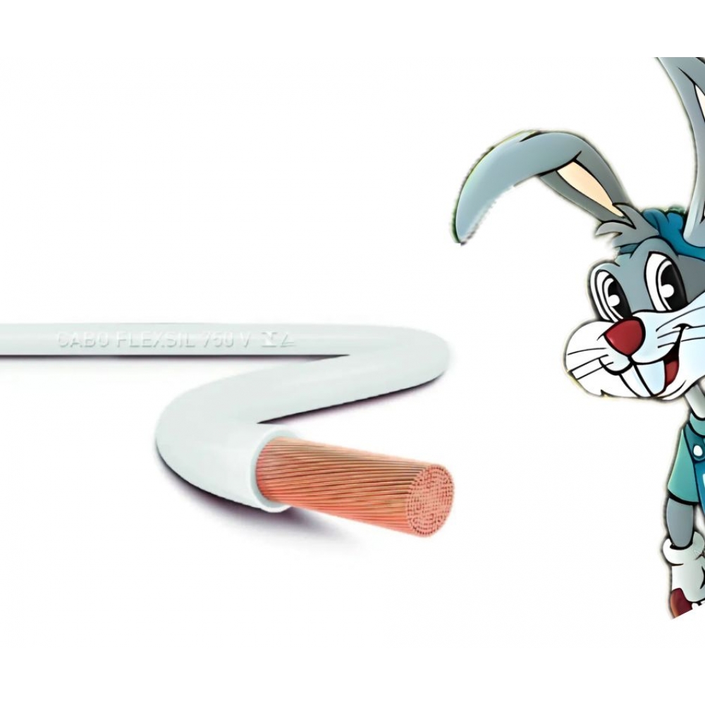 Cabo Elétrico Flexível Sil 4,0mm (Por Metro) - BRANCO-34413