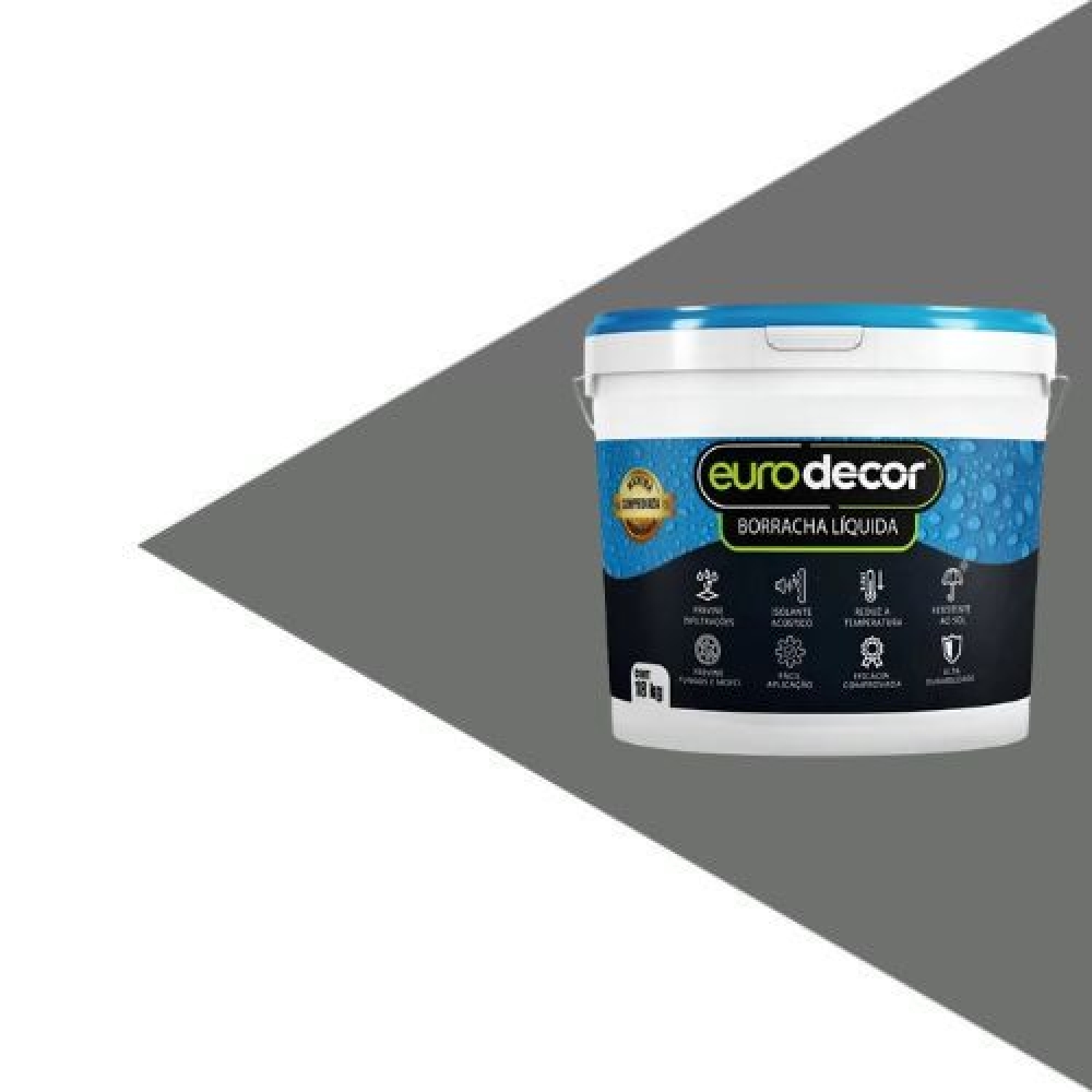 Borracha Liquida Emborrachada Eurodecor 4kg - CINZA SHARK