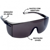 Óculos De Segurança Fumê - Cód 13977 - POLICARBONATO
