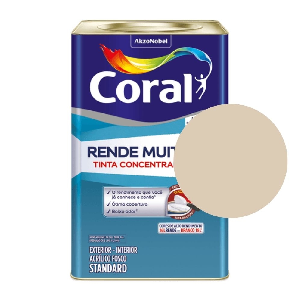 Tinta Coral Rende Muito 16L - Tinta concentrada - AREIA