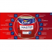 Tinta Acrílica Premium Master Interior e Exterior Branco Fosco 3,6l Coral - BRANCO FOSCO