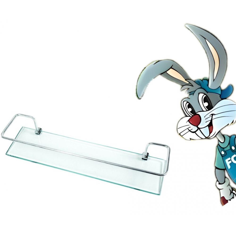 Prateleira Reta com Grade 400x100 8mm - cód 23745 INCOLOR - GLASSCUBAN