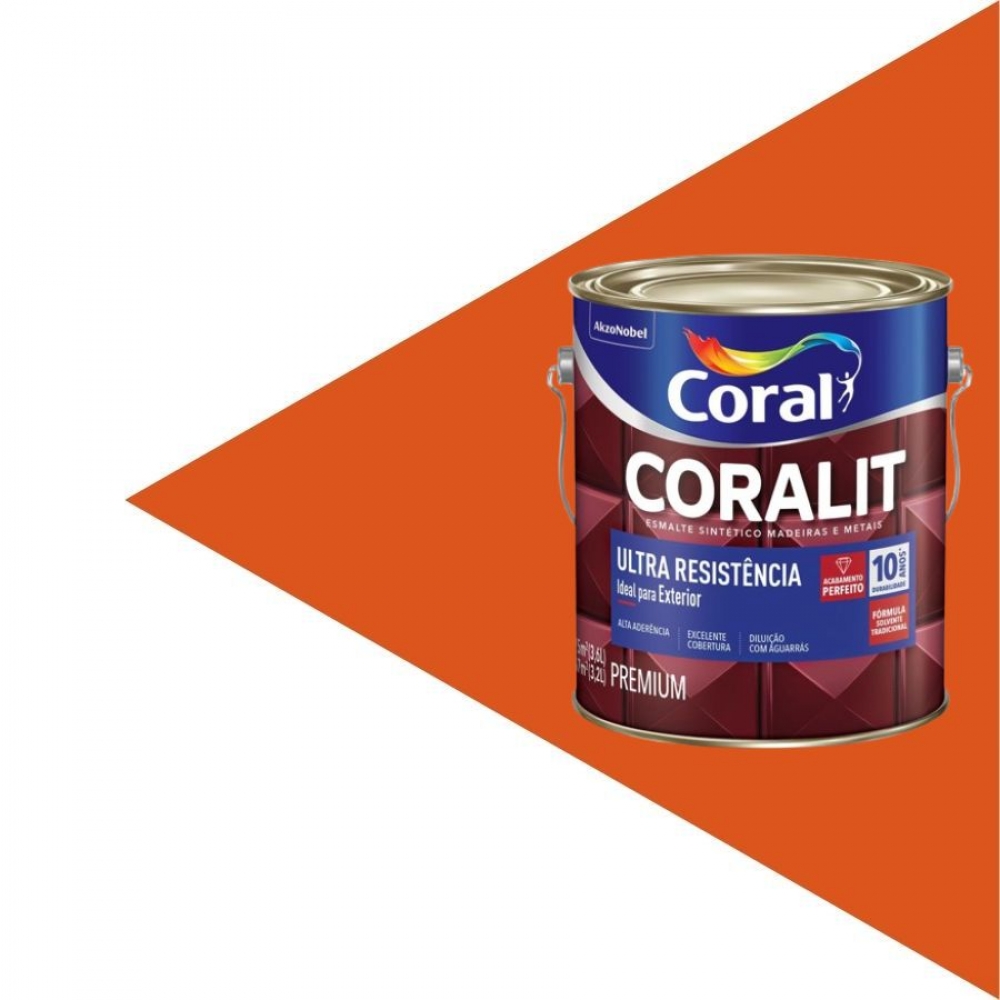 Esmalte Coralit Ultra Resistência 900ml - LARANJA
