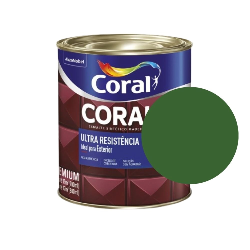 Tinta Esmalte Coral Ultra Resistência 3,6 L - VERDE FOLHA