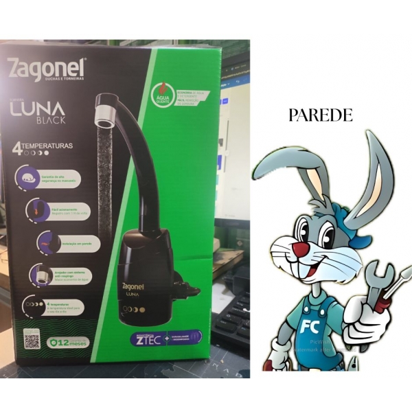 Torneira Elétrica Luna Black 4 temp - cód 34608 - ZAGONEL