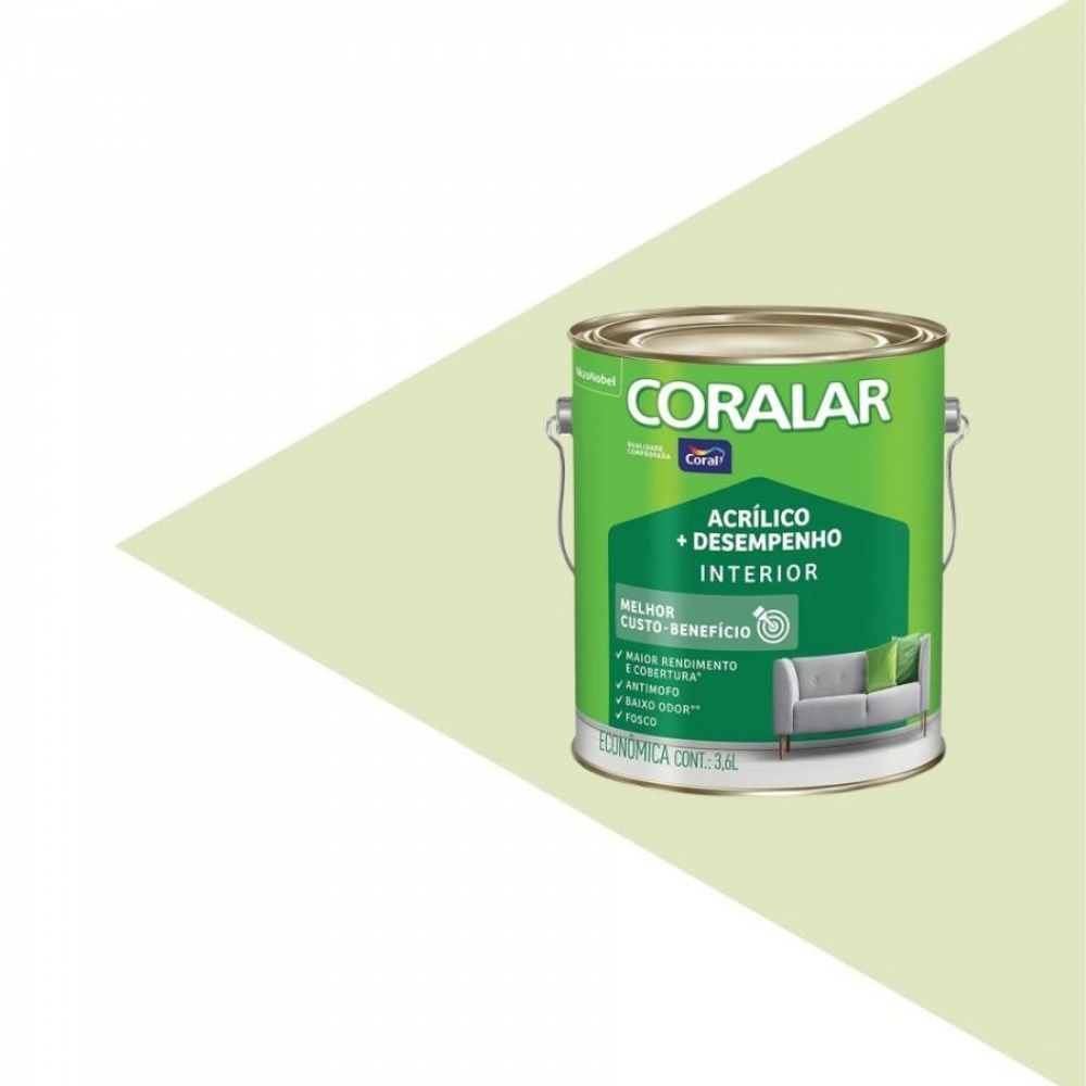 Tinta Acrílica Coral Coralar 3,6L – Economia com Qualidade - VERDE VALE