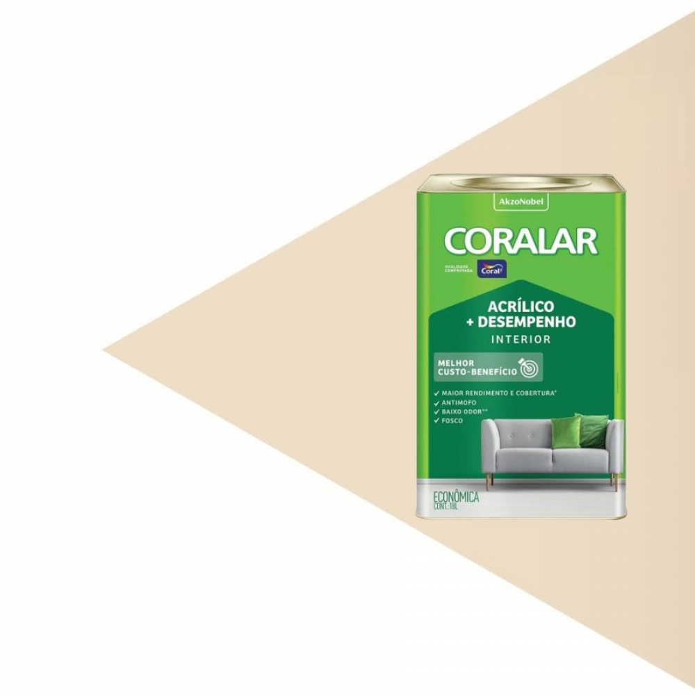 Tinta Coral Coralar - Acrílico + Desempenho - MARFIM 18L