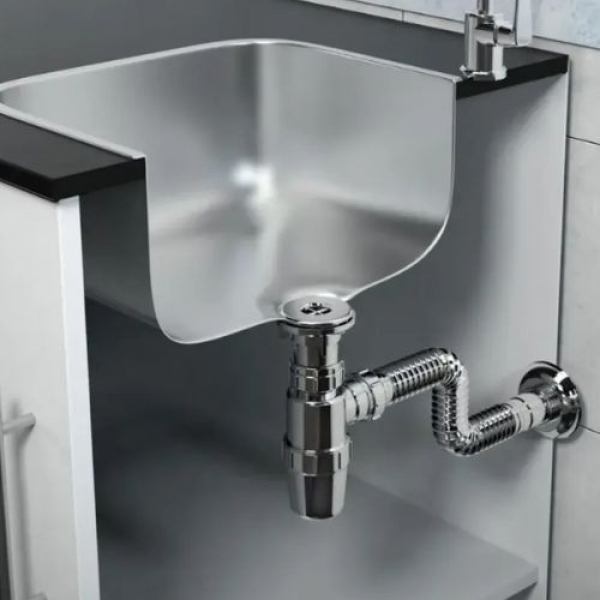 Sifão Copo Sanfonado Cromado - cód 3663 - CROMADO