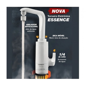 Torneira Eletrônica Essence Lorenzetti Branca Mesa - 5500w - 220v - cód 34280