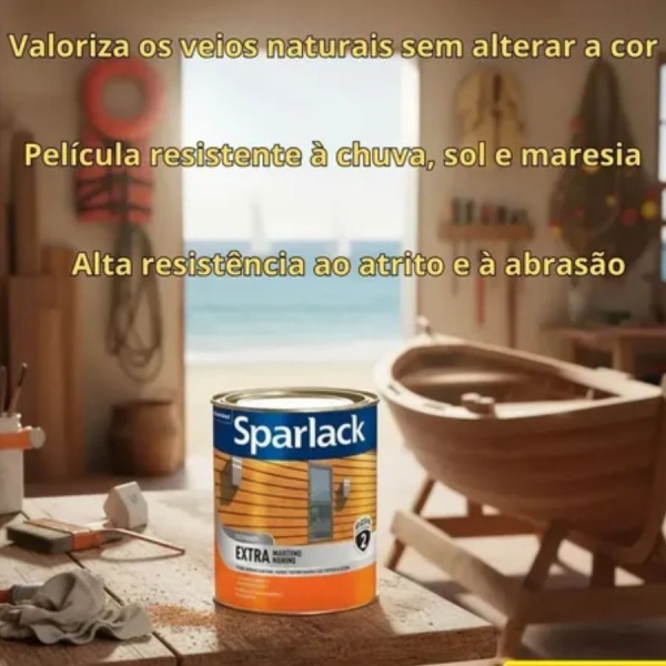 Verniz Sparlack Extra Maritímo Acetinado Natural Incolor 3,6l - Base Solvente - EXTRA