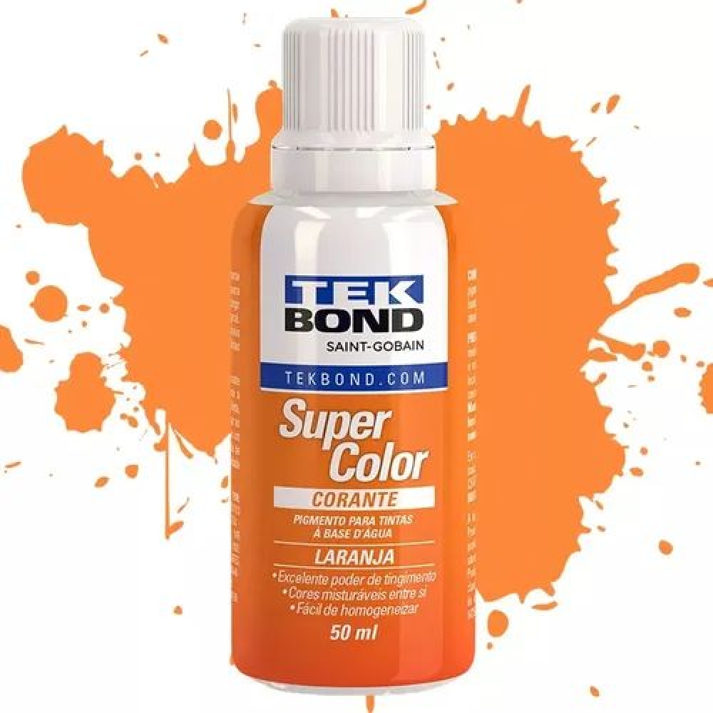 Corante Laranja 50ml - Base D`Água - TEK  BOND