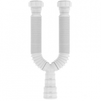 Sifão Sanfonado Duplo Universal Branco - Cód 5380
