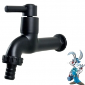 Torneira Abs Preta Tanque Jardim Lavanderia Máquina 1/2 3/4 - cód 32326