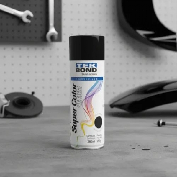 Spray Tek Bond - Preto Brilhante Uso Geral - 350ml - USO GERAL