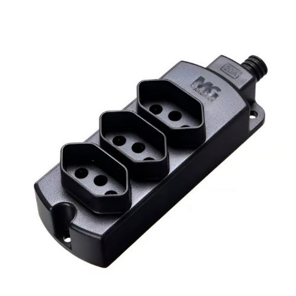 Tomada em Barra Multipla 2P+T 250V 20A/10A - Cód 29261 - MARGIRIUS