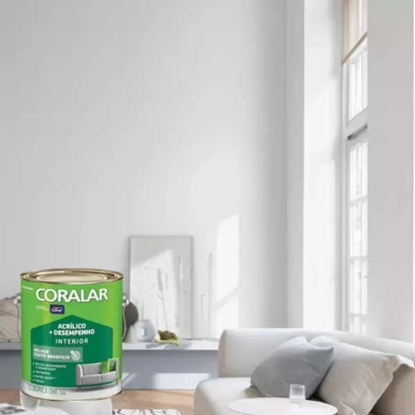 Tinta Acrílica Coral Coralar 3,6L – Economia com Qualidade - NEBLINA PAULISTA