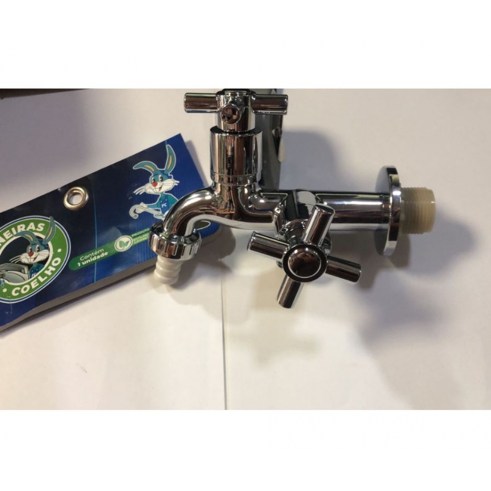 Torneira Máquina de Lavar  ABS  2 SAÍDAS - 1/4 Volta - cód: 1253431