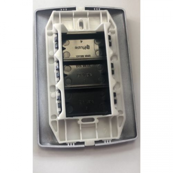 Placa 4x2 C/Suporte 3 Modulos Cego - PRETO FOSCO