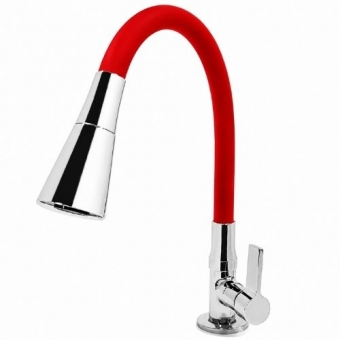 Torneira Gourmet Mesa Metal 1/4 de Volta 3 Jatos Vermelha - cód 32735