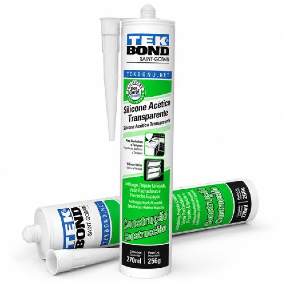 Silicone Transparente Acético 270ml Tek Bond - TEKBOND