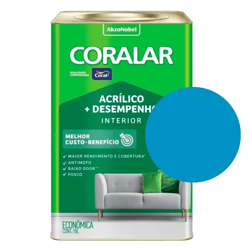 Tinta Coral Coralar 18L - Acrílico + Desempenho - PAVÃO
