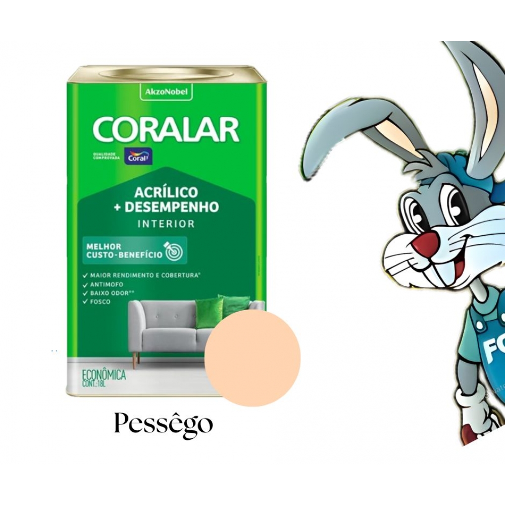 Tinta Coral Coralar 18L - Acrílico + Desempenho - PESSÊGO