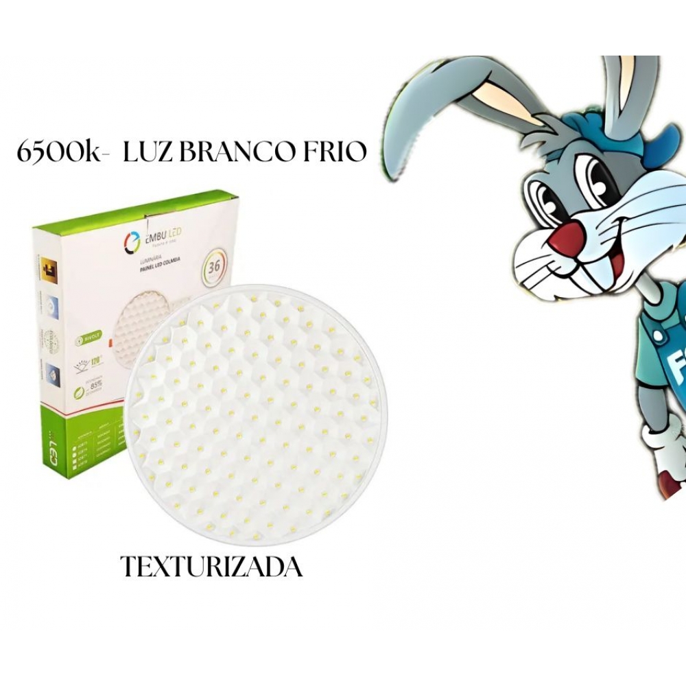Luminária Colmeia Sobrepor Redondo 36w  - cód 29712 - EMBULED