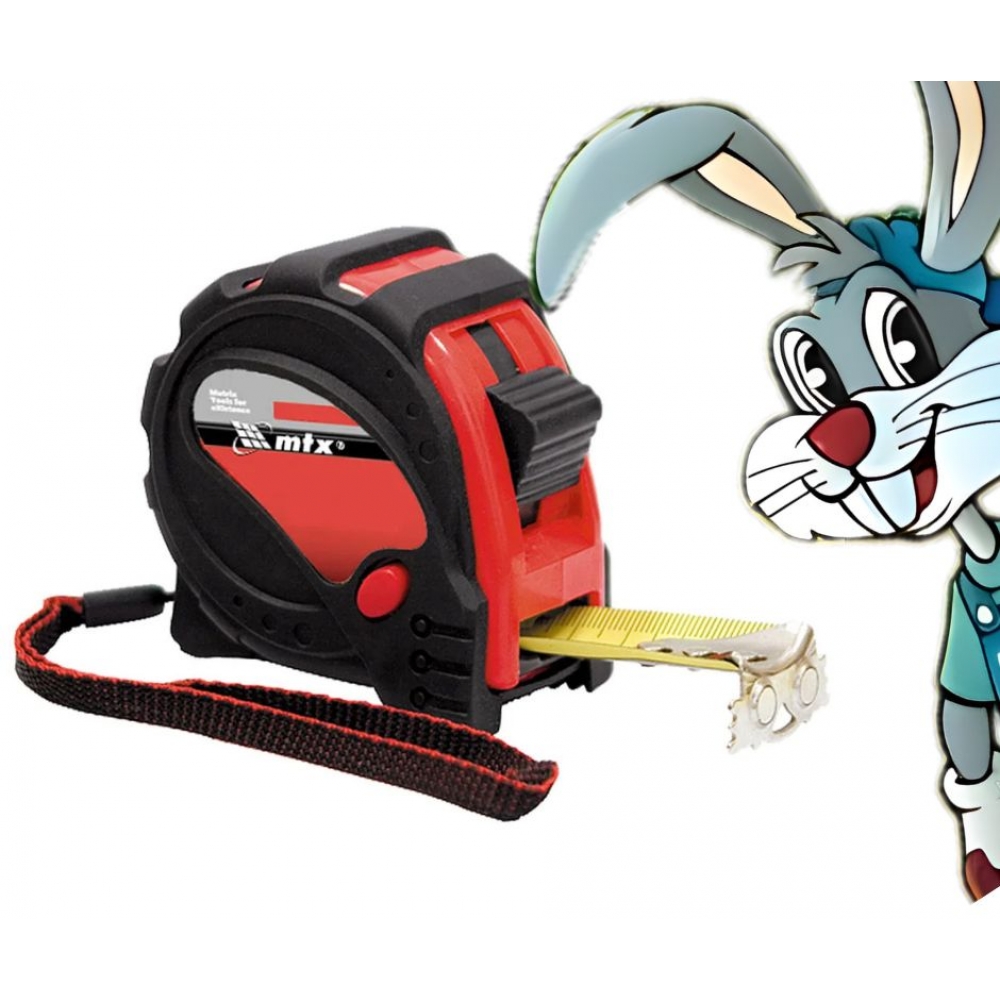 Trena MTX Curta 10M X 25MM com 3 Pontos De Fixação e Gancho Com Ponta Magnética - cód 16034 - MTX