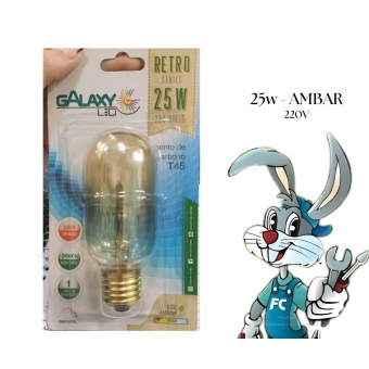 Lâmpada Filamento Carbono T45 - 25W cód 27933