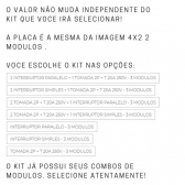 Placa 4X2 C/Suporte P/3 modulos - Escolha os Kits - GRAFITE