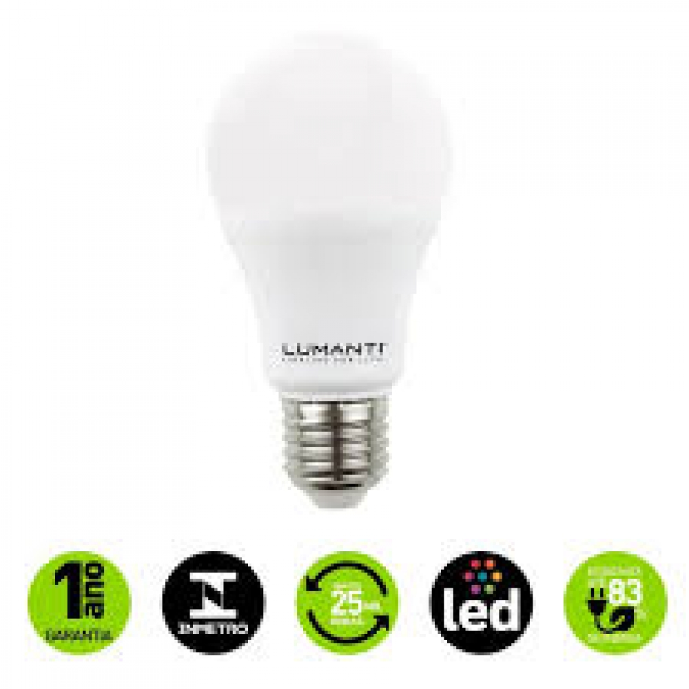 LÂMPADA LED BULBO 12W LUMANTI