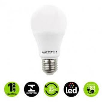 LÂMPADA LED BULBO 12W LUMANTI