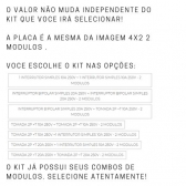 Placa 4X2 P/2 Modulos C/Suporte - Escolha os Kits - PRETO FOSCO