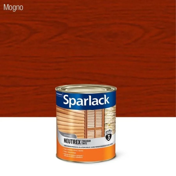 Verniz Sparlack Neutrex Mogno Avermelhado Brilhante 900ml - Base Solvente - NEUTREX