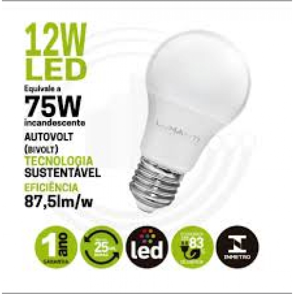 LÂMPADA LED BULBO 12W LUMANTI